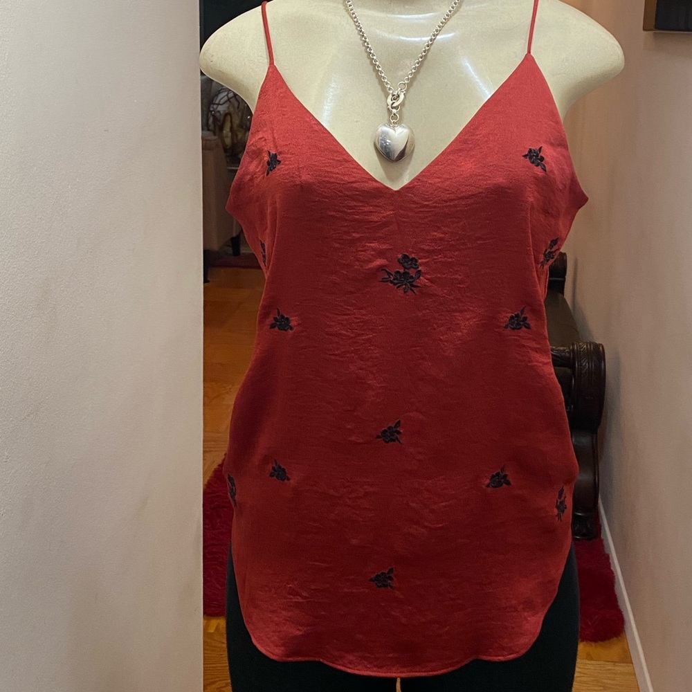 Express Red Embroidered Down Town Cami Size XS. - Picture 3 of 8